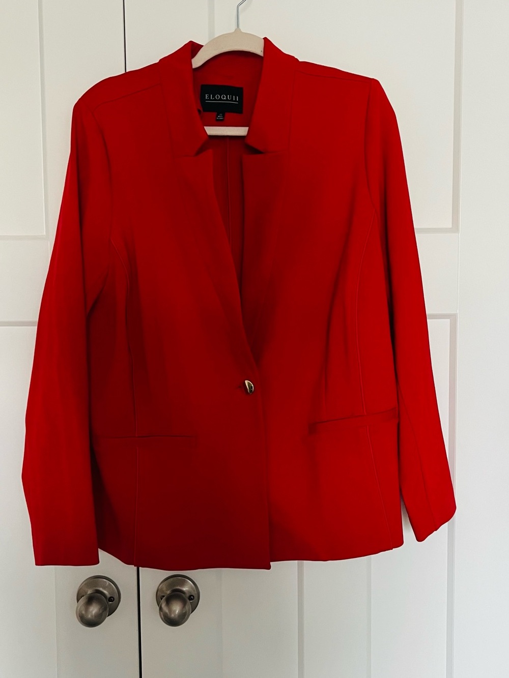 Eloquii Vibrant Red Single-Button Blazer